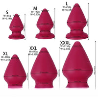 2.87in 3.66in 4.33in 5.51in 6.29in 7.28in Conical Round Pointed Butt Plug Dildo