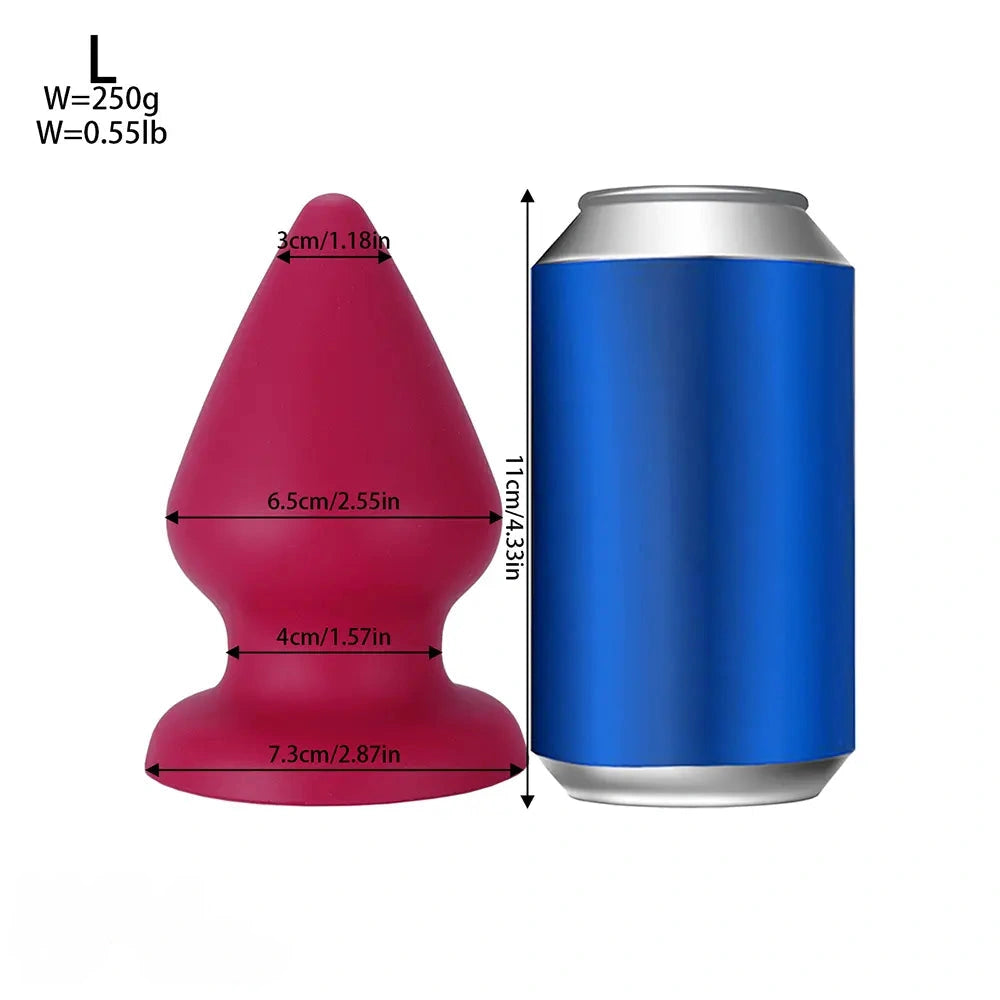 2.87in 3.66in 4.33in 5.51in 6.29in 7.28in Conical Round Pointed Butt Plug Dildo