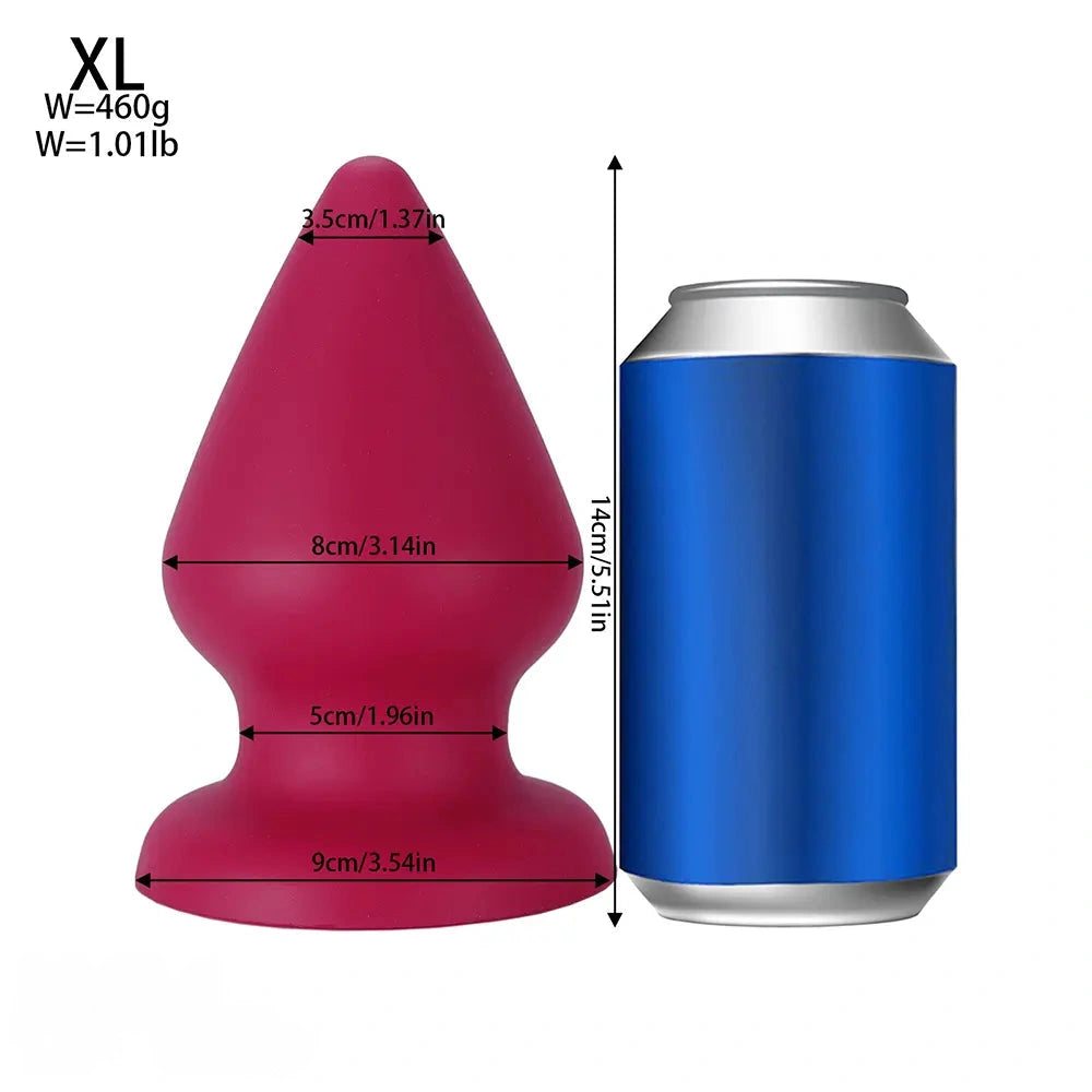 2.87in 3.66in 4.33in 5.51in 6.29in 7.28in Conical Round Pointed Butt Plug Dildo