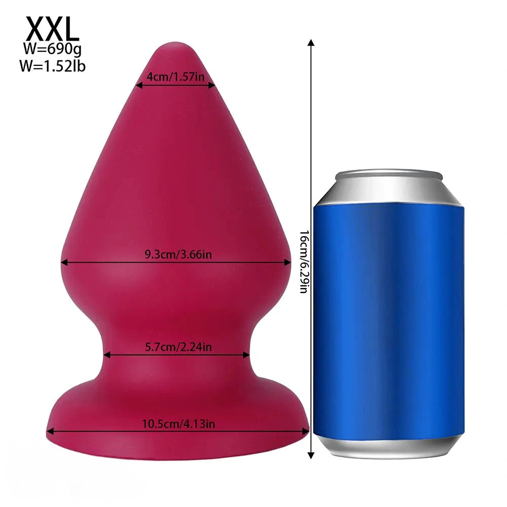 2.87in 3.66in 4.33in 5.51in 6.29in 7.28in Conical Round Pointed Butt Plug Dildo