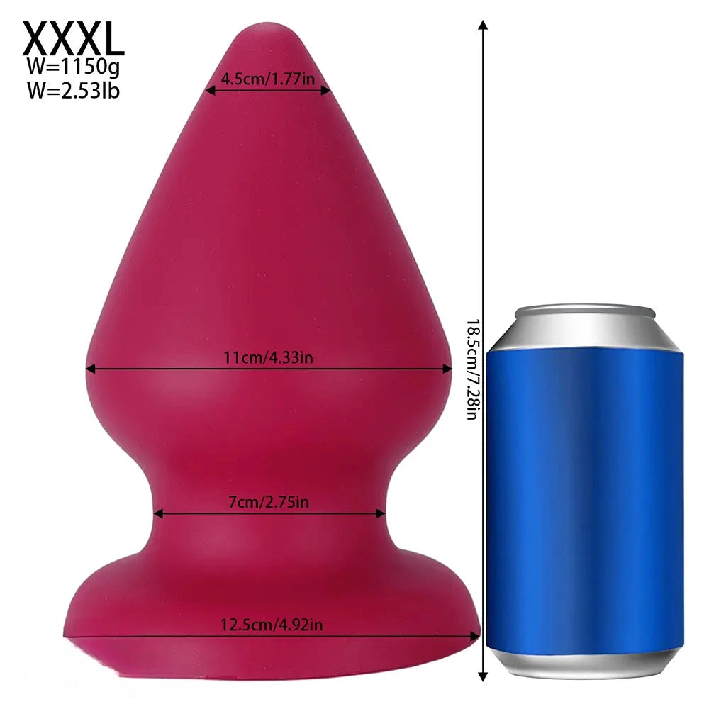 2.87in 3.66in 4.33in 5.51in 6.29in 7.28in Conical Round Pointed Butt Plug Dildo