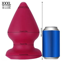 2.87in 3.66in 4.33in 5.51in 6.29in 7.28in Conical Round Pointed Butt Plug Dildo