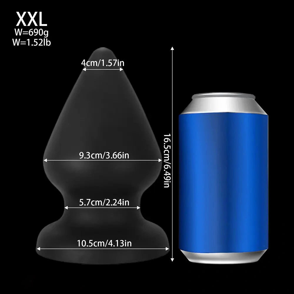 2.87in 3.66in 4.33in 5.51in 6.29in 7.28in Conical Round Pointed Butt Plug Dildo