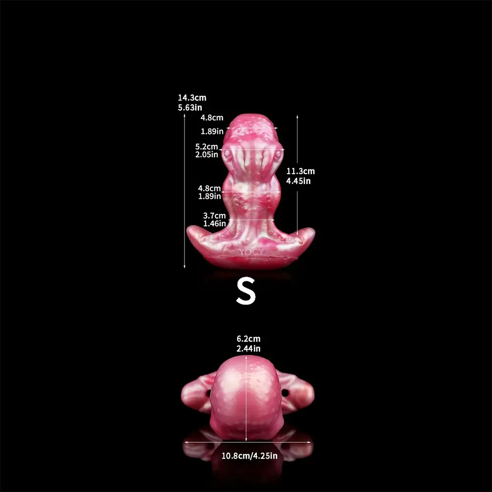 2.91in 3.66in 5.63in Small Knot Horse Tentacle Silicone Soft Strap on Dildo