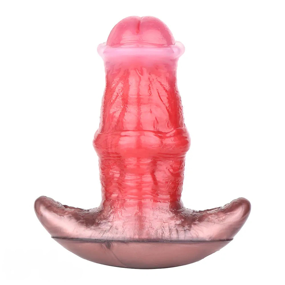 2.91in-8.85in Horse Cock Wearable Gag Fox Tail Vibrator Anchor Dildo
