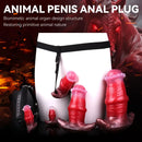 2.91in-8.85in Horse Cock Wearable Gag Fox Tail Vibrator Anchor Dildo