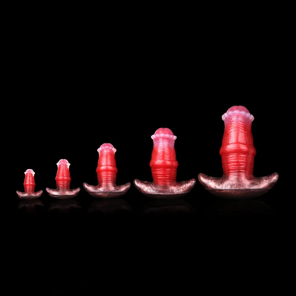 2.91in-8.85in Horse Cock Wearable Gag Fox Tail Vibrator Anchor Dildo
