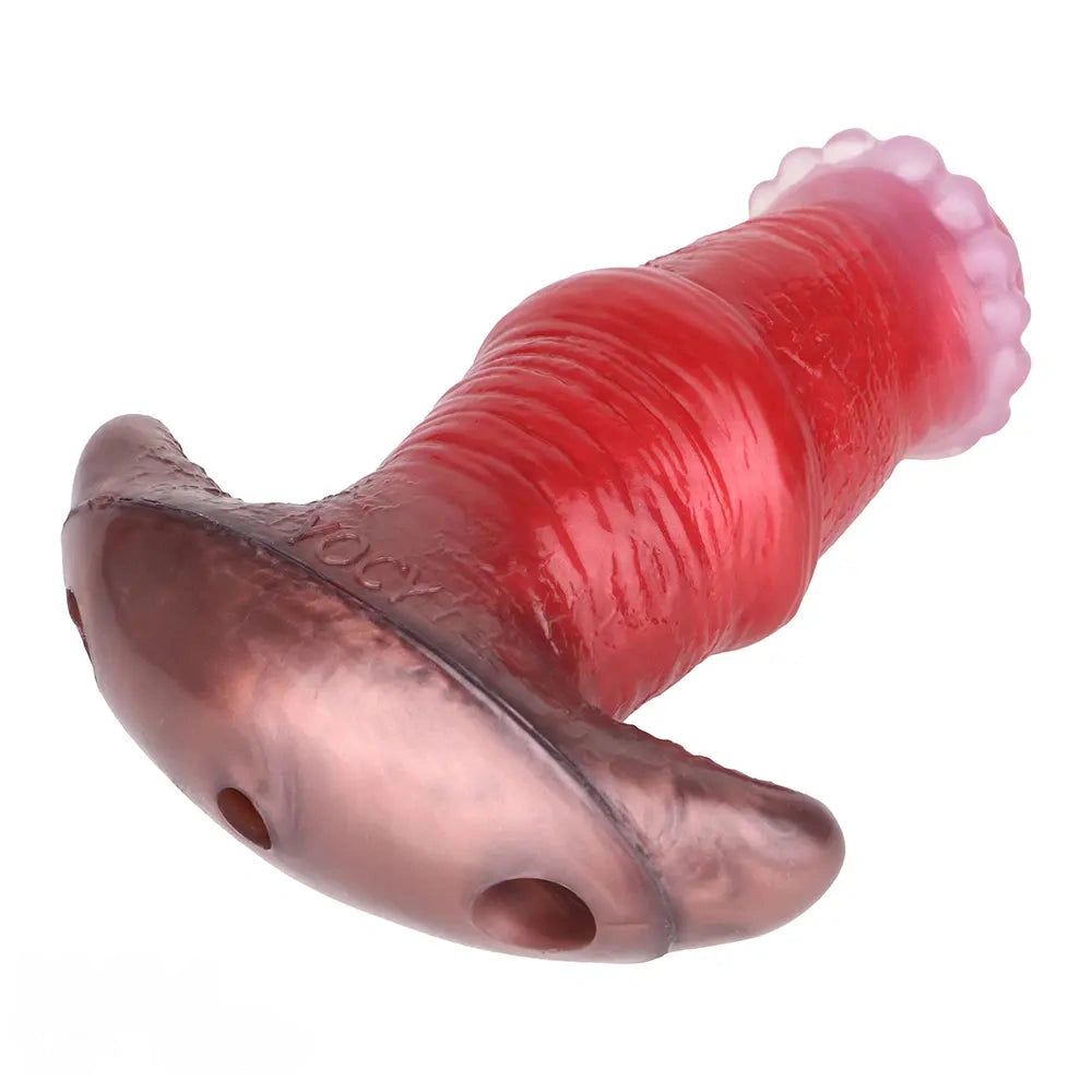 2.91in-8.85in Horse Cock Wearable Gag Fox Tail Vibrator Anchor Dildo