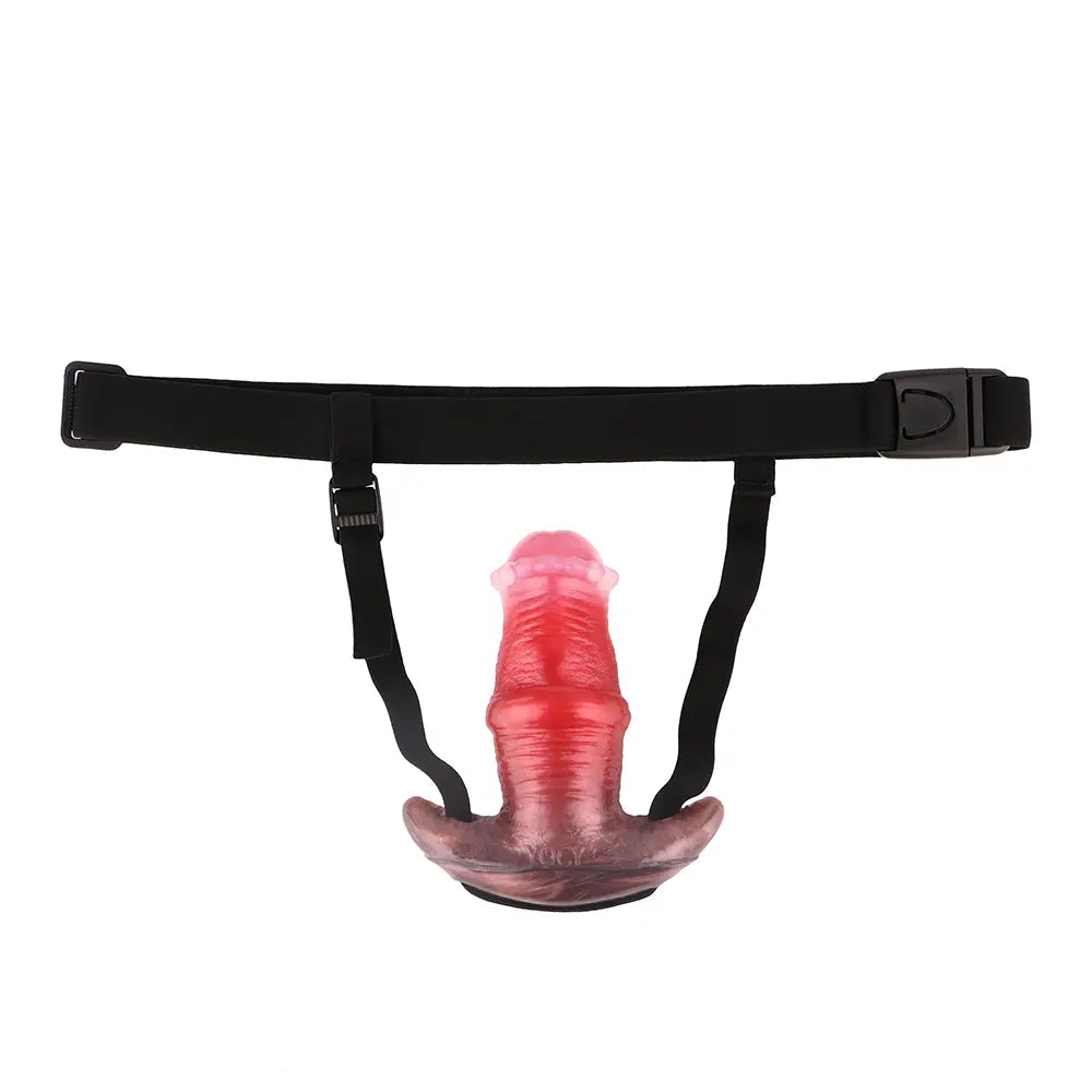 2.91in-8.85in Horse Cock Wearable Gag Fox Tail Vibrator Anchor Dildo