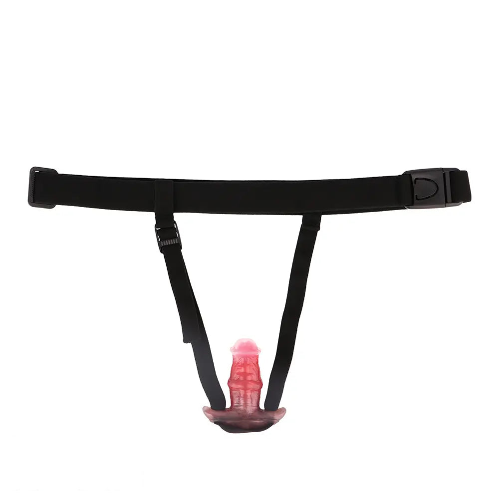 2.91in-8.85in Horse Cock Wearable Gag Fox Tail Vibrator Anchor Dildo