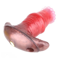 2.91in-8.85in Horse Cock Wearable Gag Fox Tail Vibrator Anchor Dildo