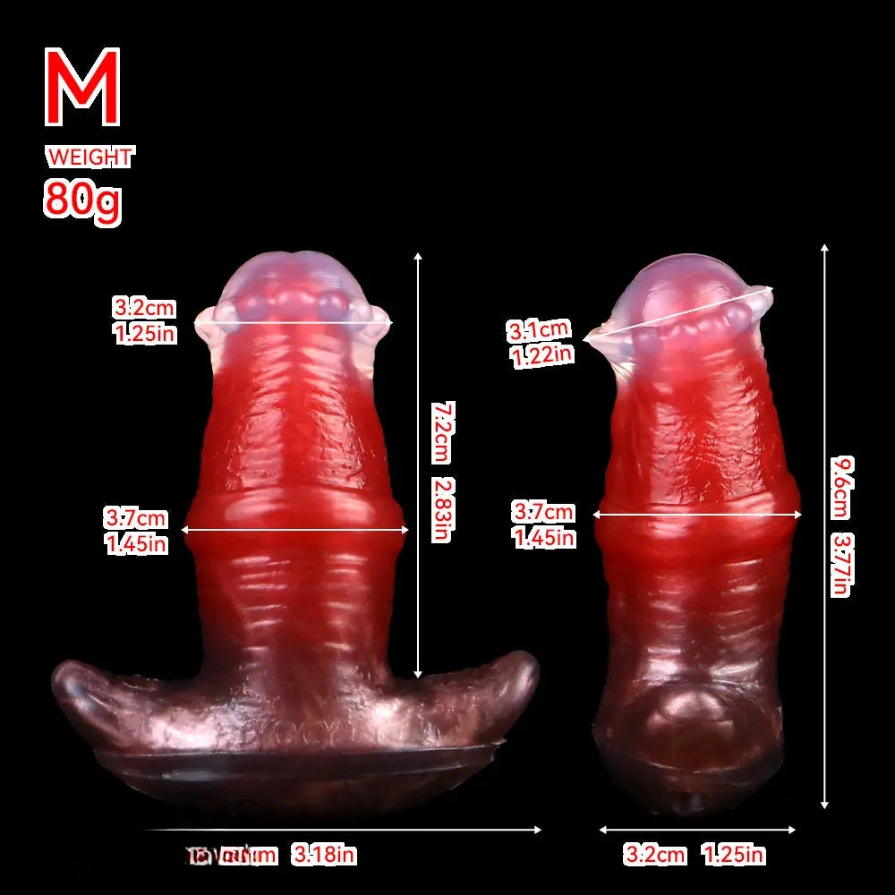 2.91in-8.85in Horse Cock Wearable Gag Fox Tail Vibrator Anchor Dildo