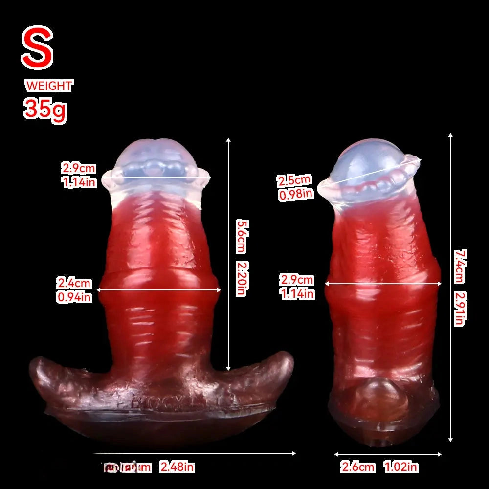2.91in-8.85in Horse Cock Wearable Gag Fox Tail Vibrator Anchor Dildo