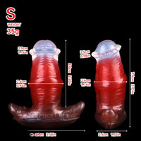 2.91in-8.85in Horse Cock Wearable Gag Fox Tail Vibrator Anchor Dildo