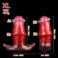 2.91in-8.85in Horse Cock Wearable Gag Fox Tail Vibrator Anchor Dildo