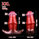 2.91in-8.85in Horse Cock Wearable Gag Fox Tail Vibrator Anchor Dildo