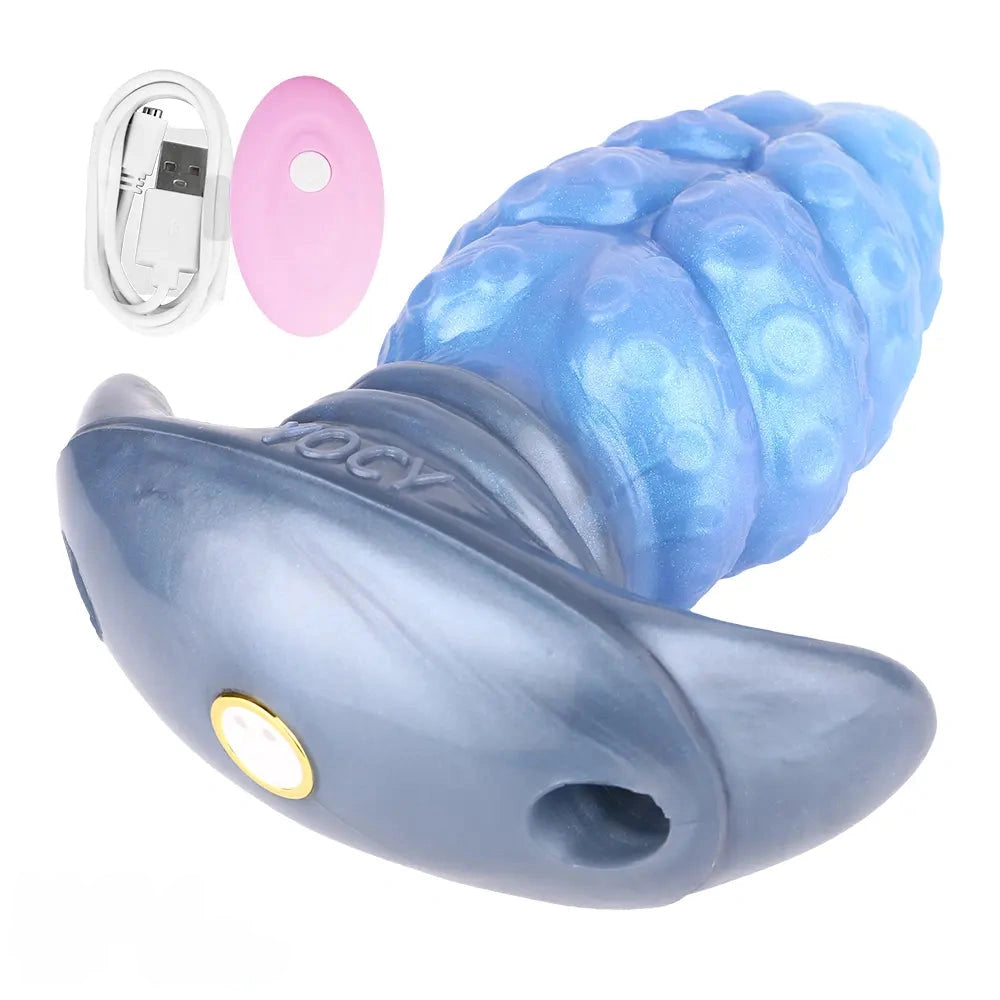 2.91in-9.05in Octopus Vibrating Anchor Dildo Butt Plug Wearable Mouth Gag