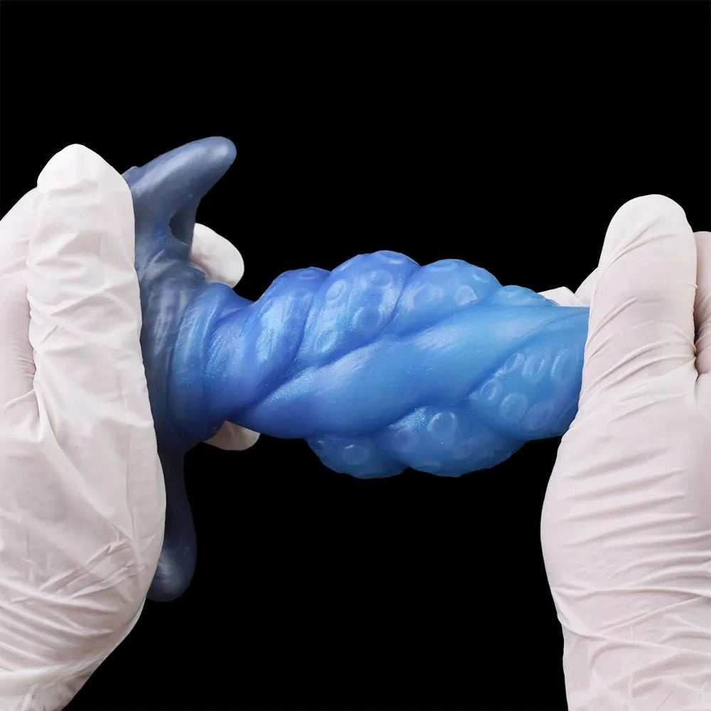 2.91in-9.05in Octopus Vibrating Anchor Dildo Butt Plug Wearable Mouth Gag