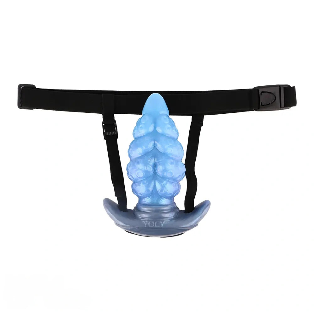2.91in-9.05in Octopus Vibrating Anchor Dildo Butt Plug Wearable Mouth Gag