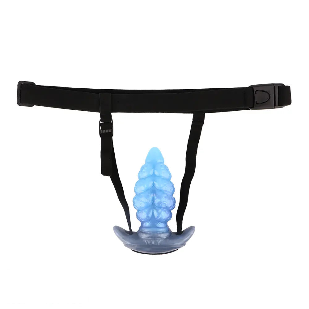 2.91in-9.05in Octopus Vibrating Anchor Dildo Butt Plug Wearable Mouth Gag