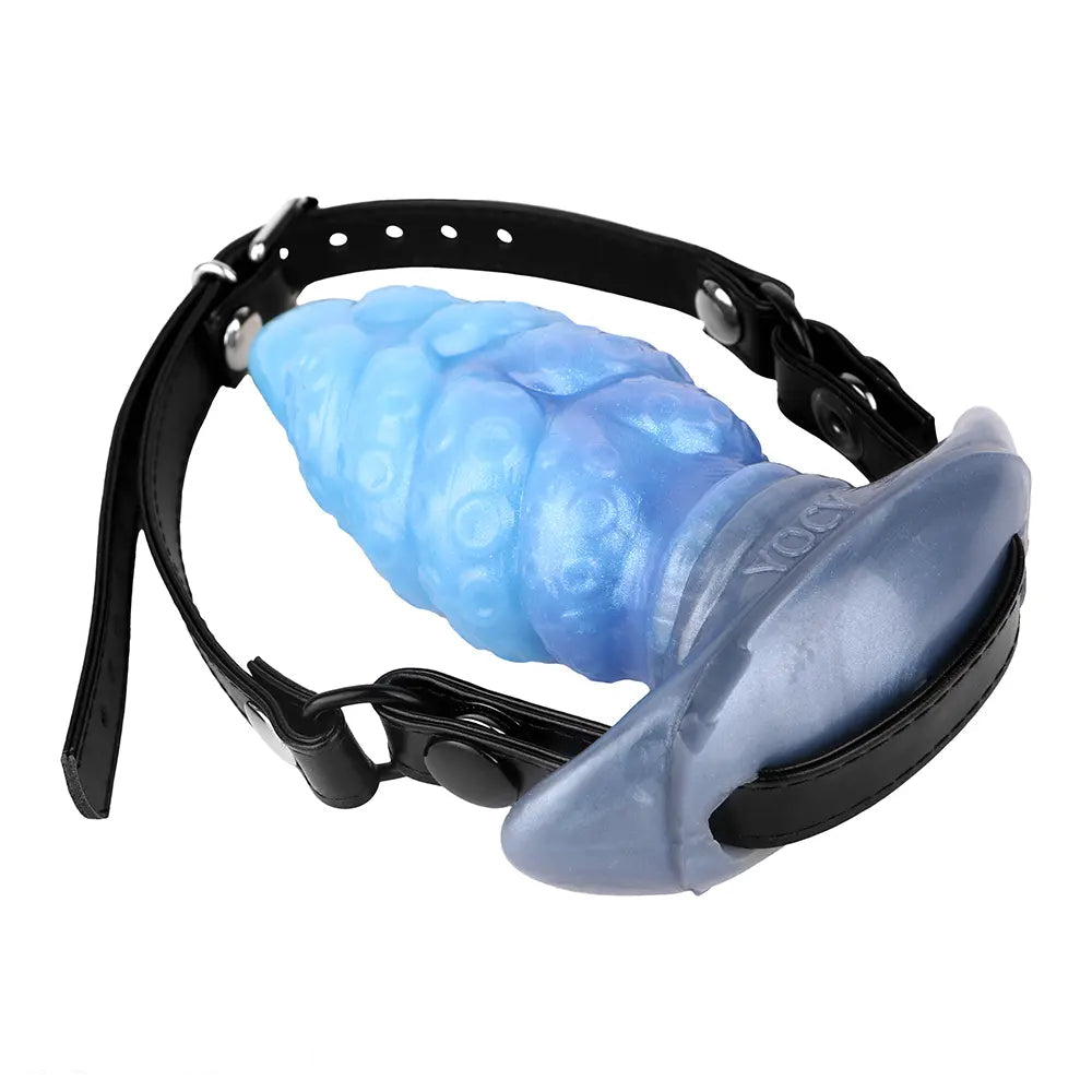 2.91in-9.05in Octopus Vibrating Anchor Dildo Butt Plug Wearable Mouth Gag
