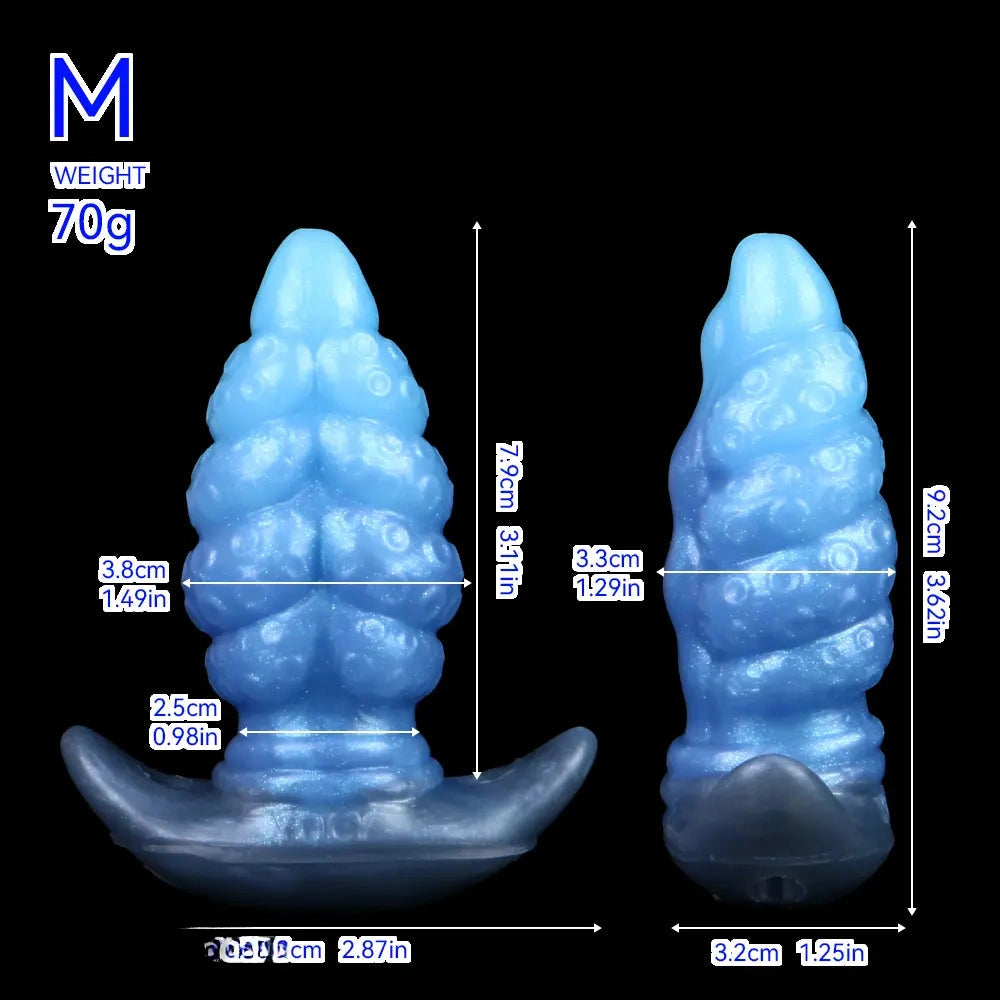 2.91in-9.05in Octopus Vibrating Anchor Dildo Butt Plug Wearable Mouth Gag