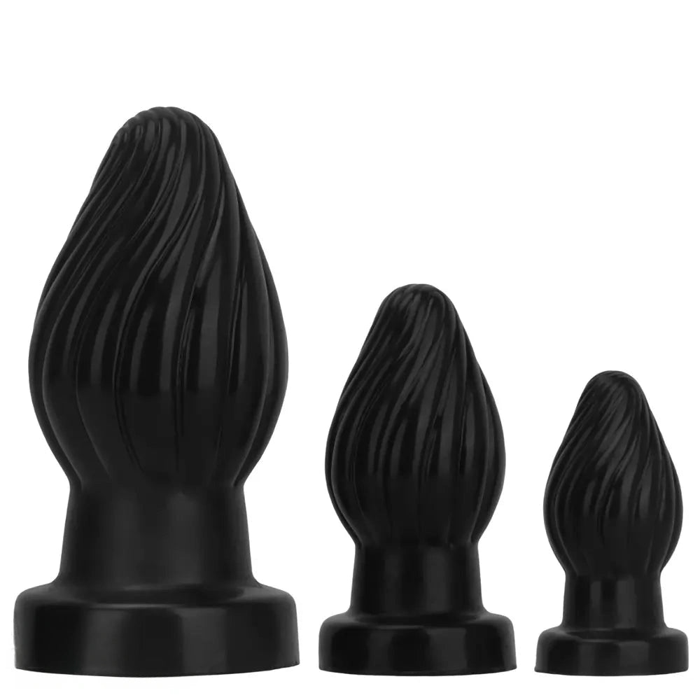 2.95in 3.93in 5.7in Silicone Spiral Small Anal Plug Dildo For Lesbian Sex
