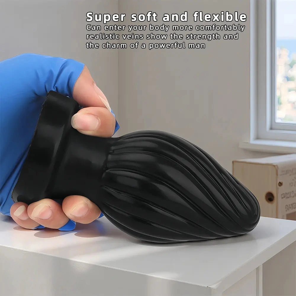 2.95in 3.93in 5.7in Silicone Spiral Small Anal Plug Dildo For Lesbian Sex