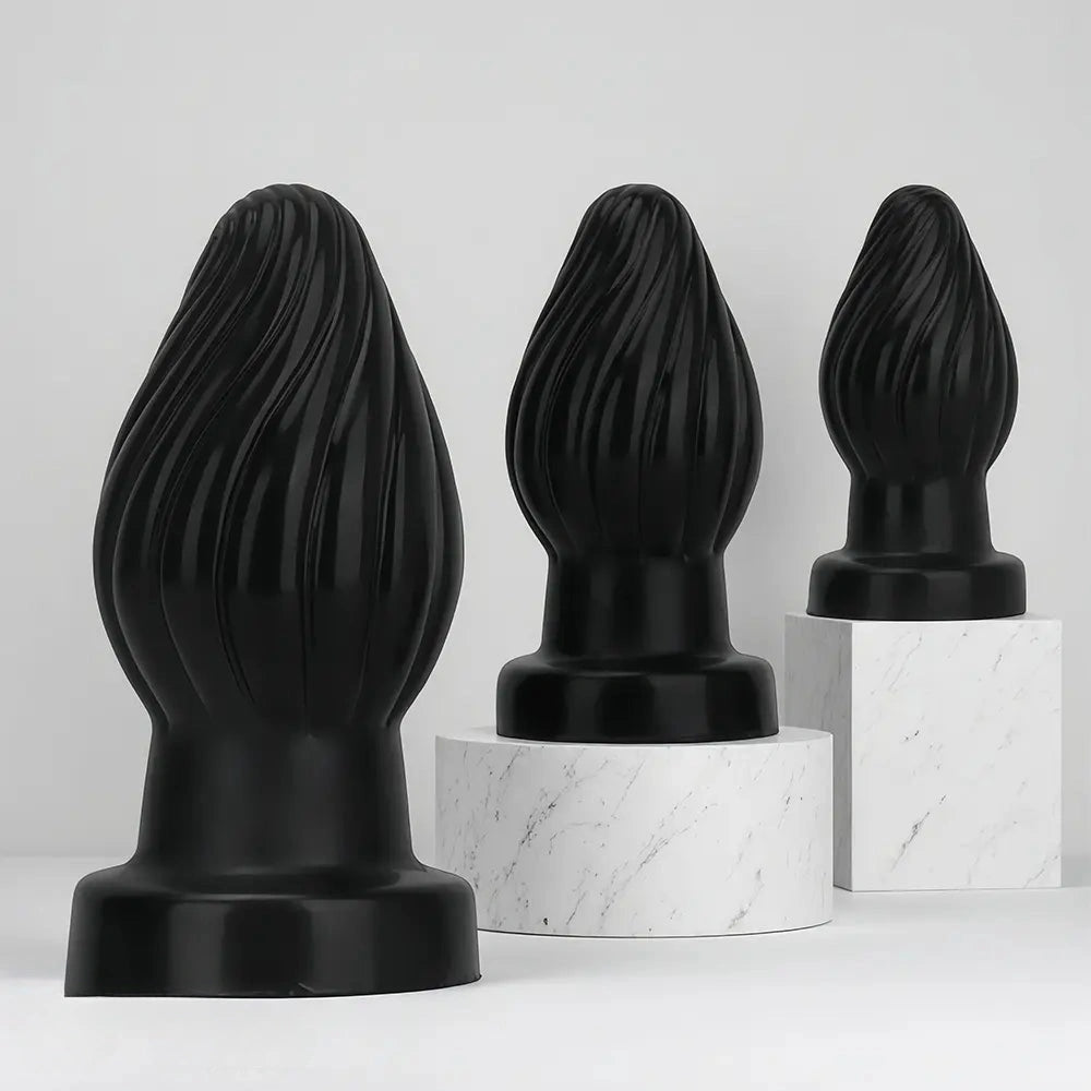 2.95in 3.93in 5.7in Silicone Spiral Small Anal Plug Dildo For Lesbian Sex