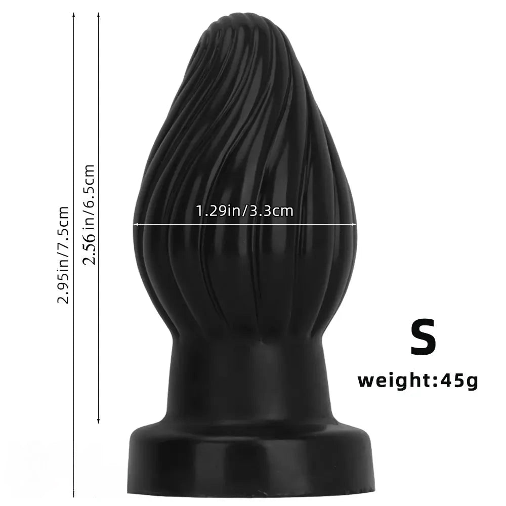 2.95in 3.93in 5.7in Silicone Spiral Small Anal Plug Dildo For Lesbian Sex