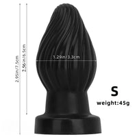 2.95in 3.93in 5.7in Silicone Spiral Small Anal Plug Dildo For Lesbian Sex