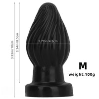 2.95in 3.93in 5.7in Silicone Spiral Small Anal Plug Dildo For Lesbian Sex