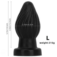 2.95in 3.93in 5.7in Silicone Spiral Small Anal Plug Dildo For Lesbian Sex