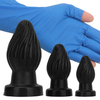 2.95in 3.93in 5.7in Silicone Spiral Small Anal Plug Dildo For Lesbian Sex