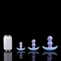 2.95in 3.9in 5.12in Small Sea Jade Anal Plug Knot Silicone Soft Strap on Dildo