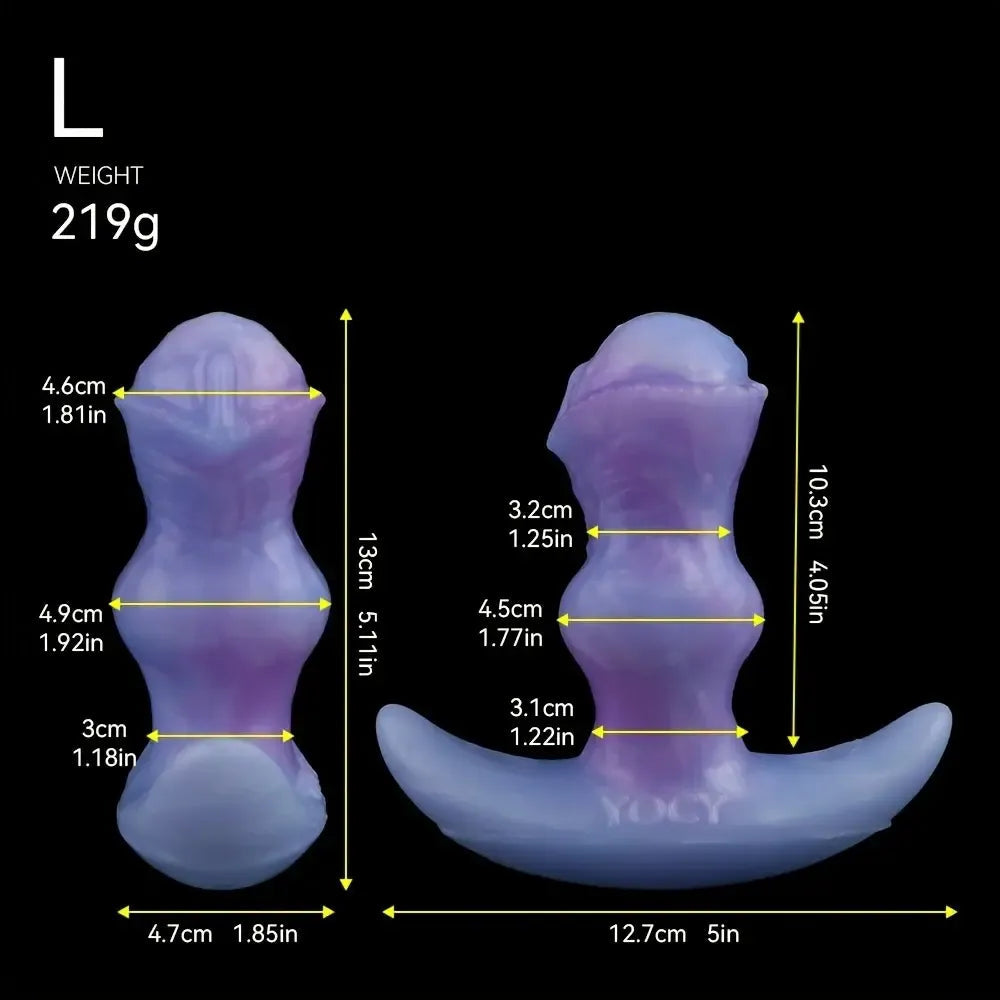 2.95in 3.9in 5.12in Small Sea Jade Anal Plug Knot Silicone Soft Strap on Dildo
