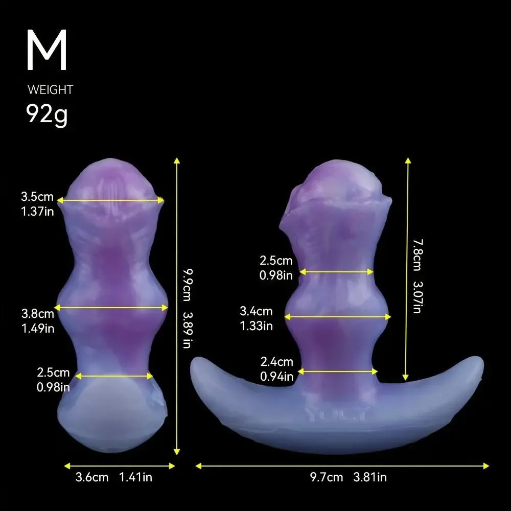 2.95in 3.9in 5.12in Small Sea Jade Anal Plug Knot Silicone Soft Strap on Dildo