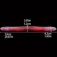 20.87in Dual-Headed Long Phallus Silicone Soft Dildo With Large Bumps