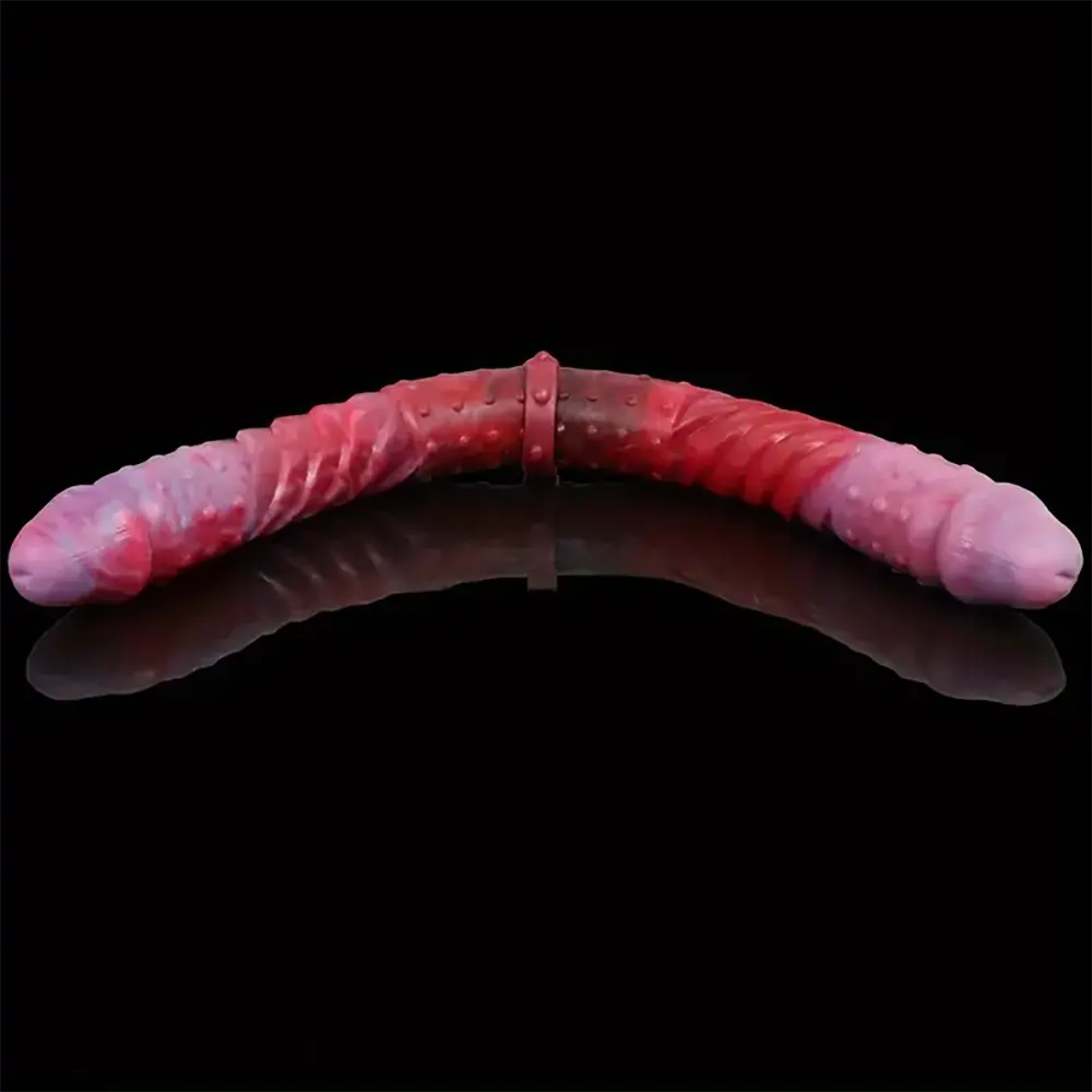 20.87in Dual-Headed Long Phallus Silicone Soft Dildo With Large Bumps
