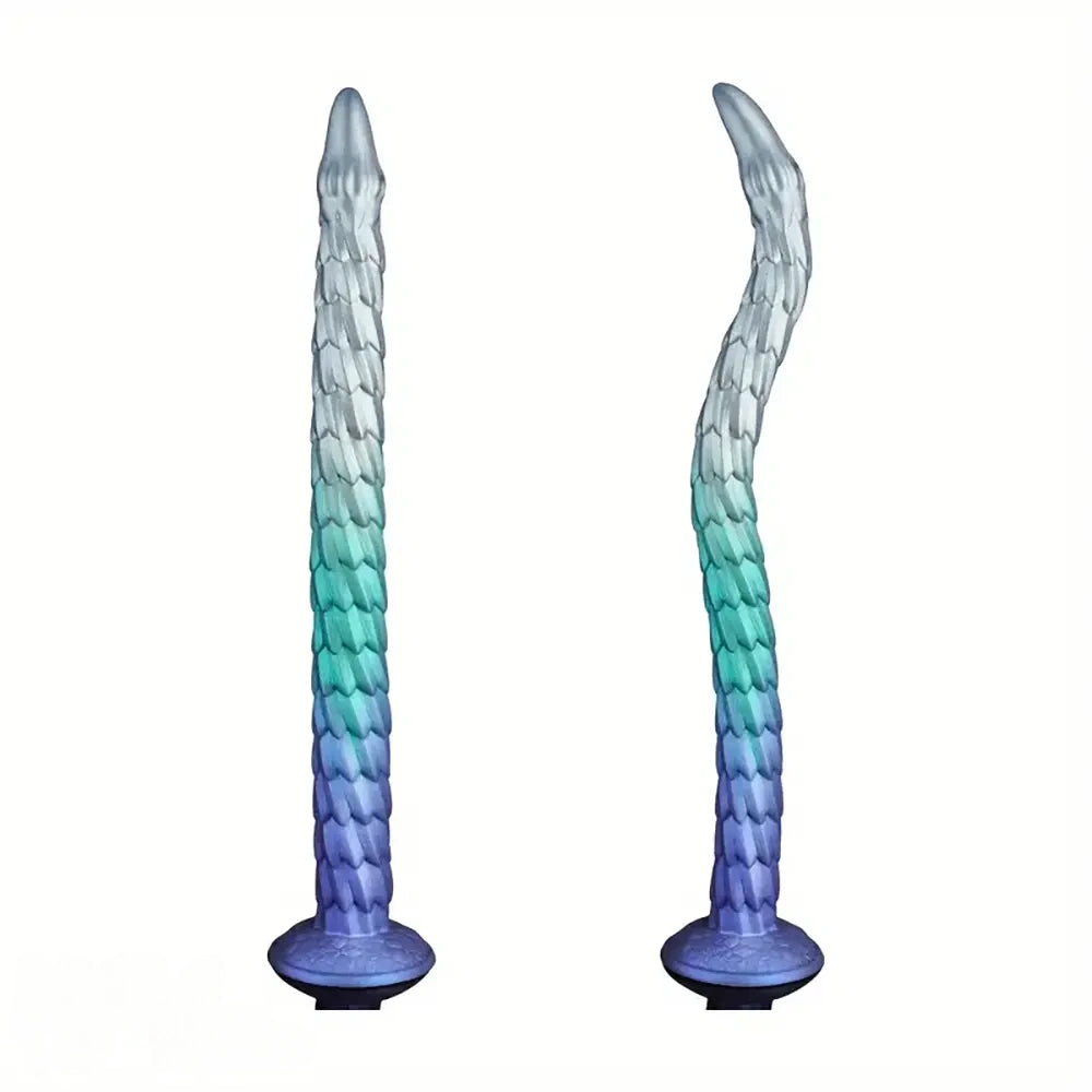 20in Super Huge Long Dragon Scale Silicone Soft Female Dildo
