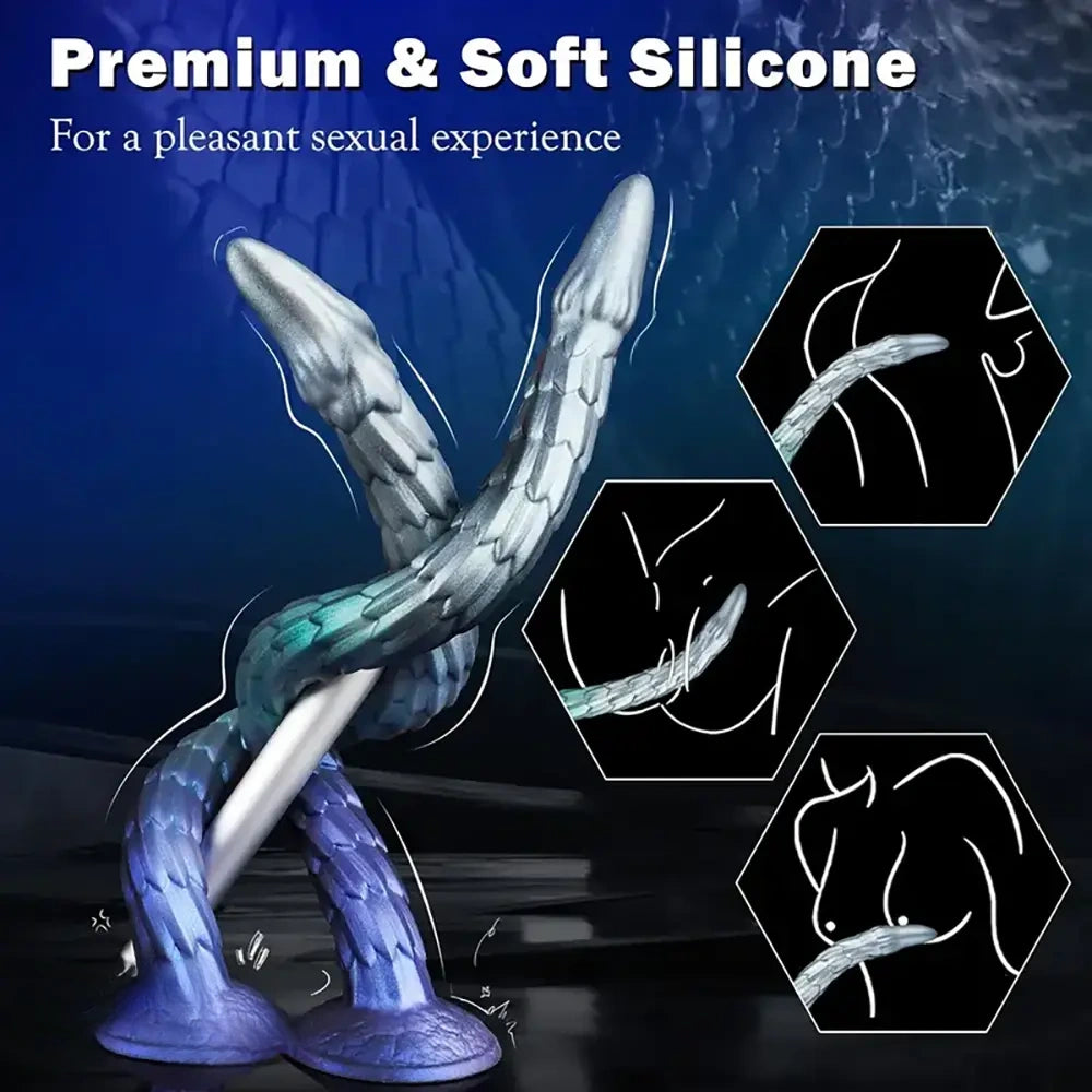 20in Super Huge Long Dragon Scale Silicone Soft Female Dildo