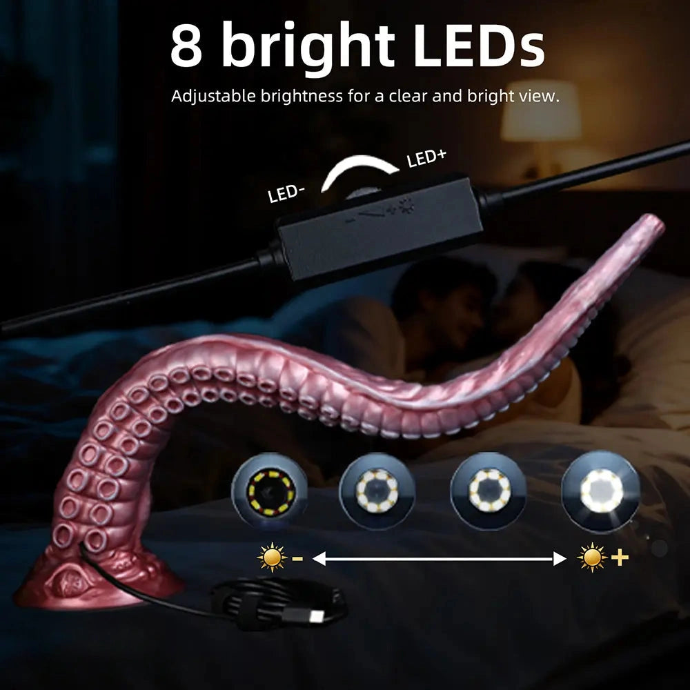 21.25in Deep Sea Endoscopy 3.0MP HD Camera 8 LEDs Huge Tentacle Dildo