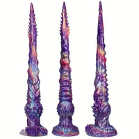 21.25in Ultra Long Deep Anal Wolf Fang Whip Monster Spiked Soft Dildo