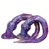 21.25in Ultra Long Deep Anal Wolf Fang Whip Monster Spiked Soft Dildo