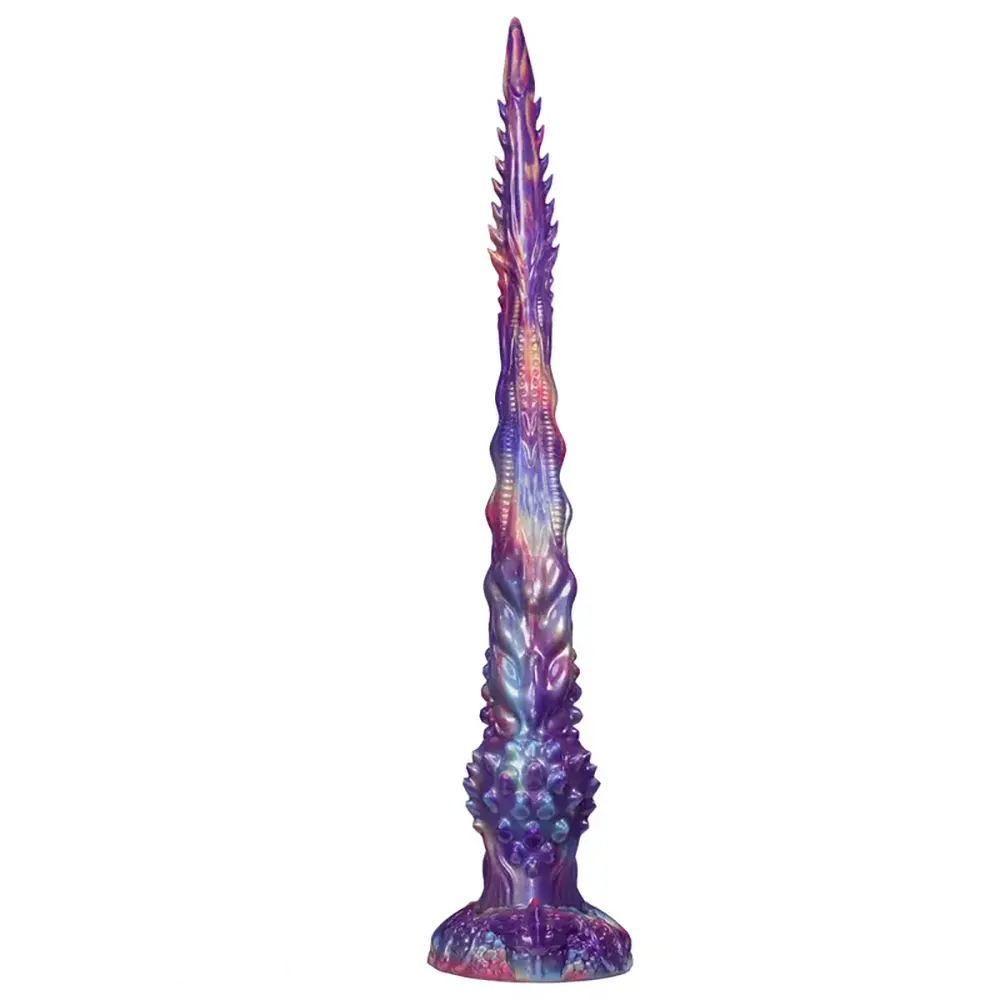21.25in Ultra Long Deep Anal Wolf Fang Whip Monster Spiked Soft Dildo