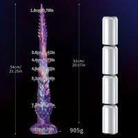 21.25in Ultra Long Deep Anal Wolf Fang Whip Monster Spiked Soft Dildo