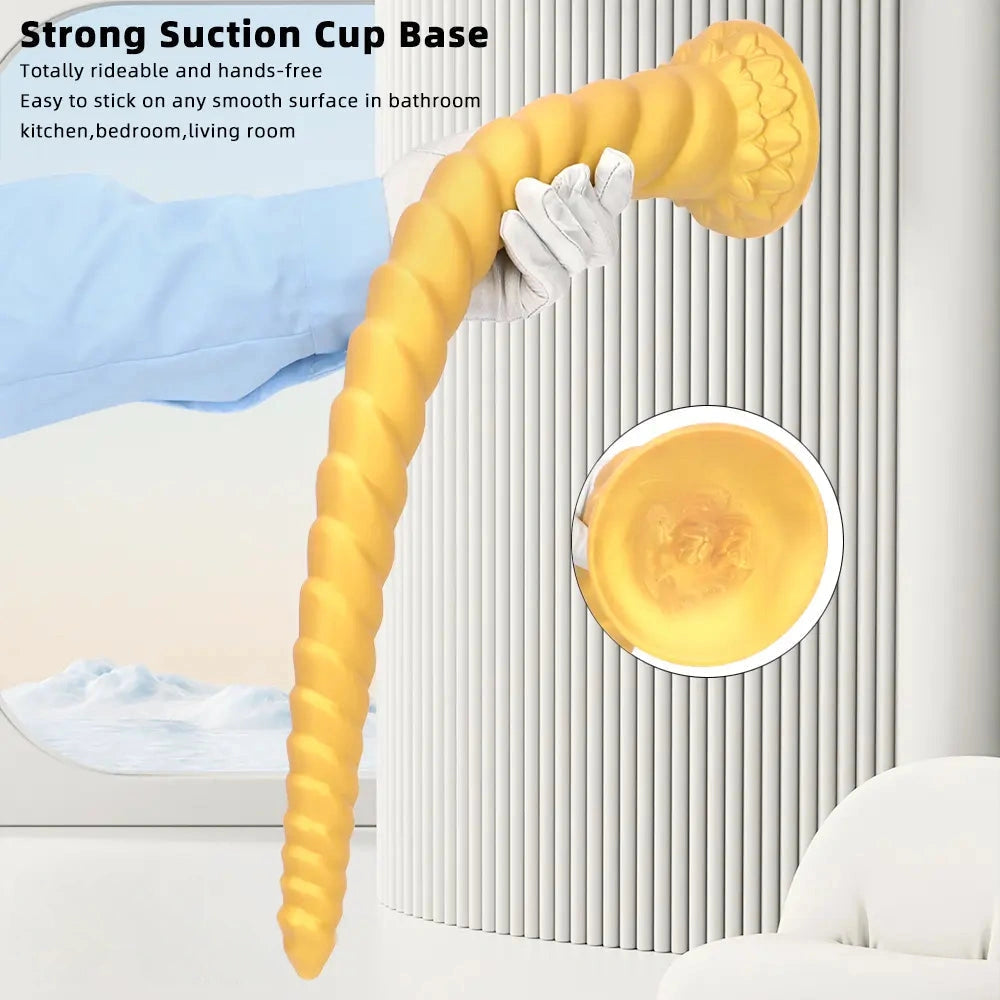 22.04in Liquid Silicone Super Long Texture Anal Plug Large Soft Dildo