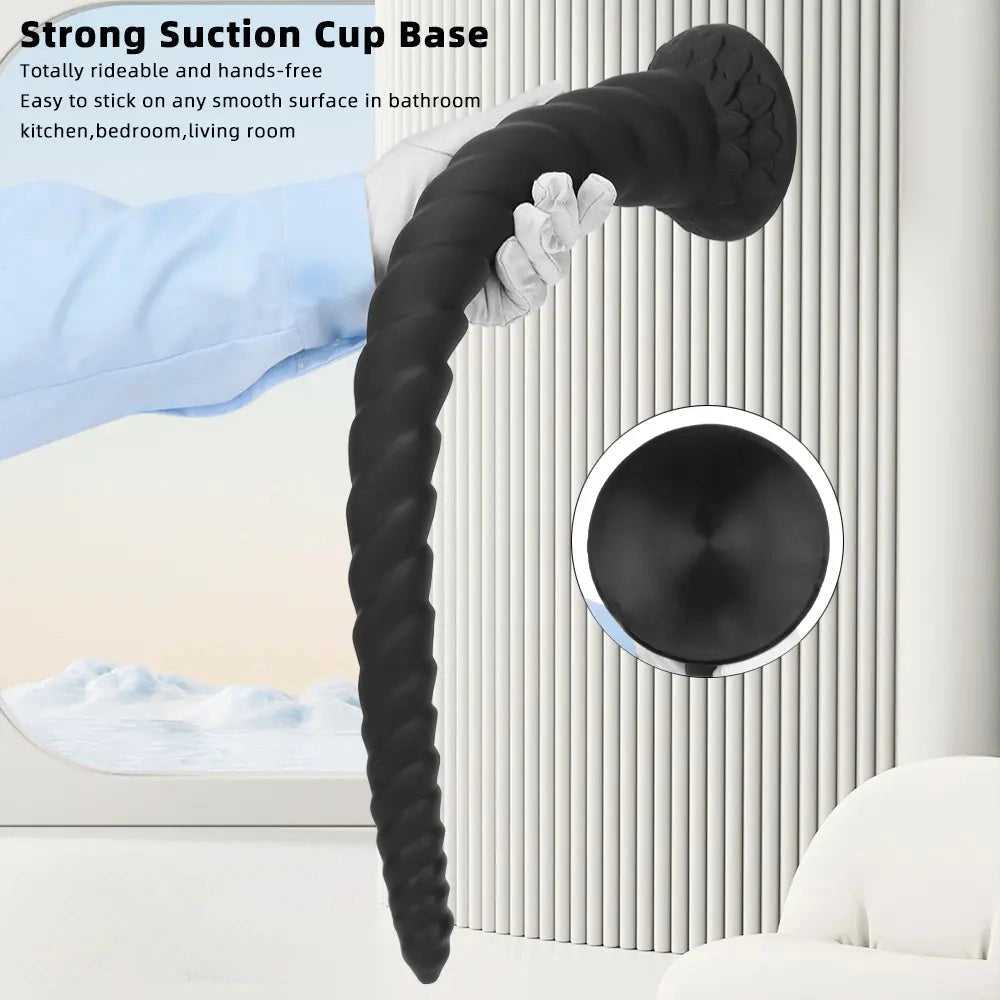 22.04in Liquid Silicone Super Long Texture Anal Plug Large Soft Dildo