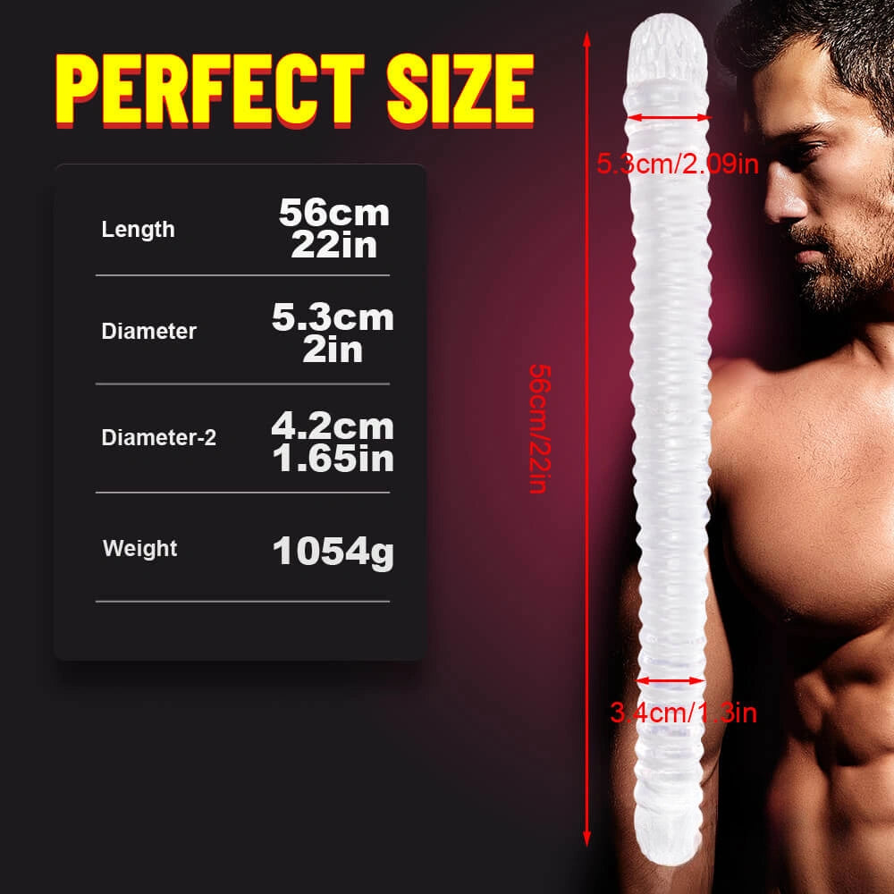 22in Super Long Dual Ended Spiral Thick Dildo Toy For Gay