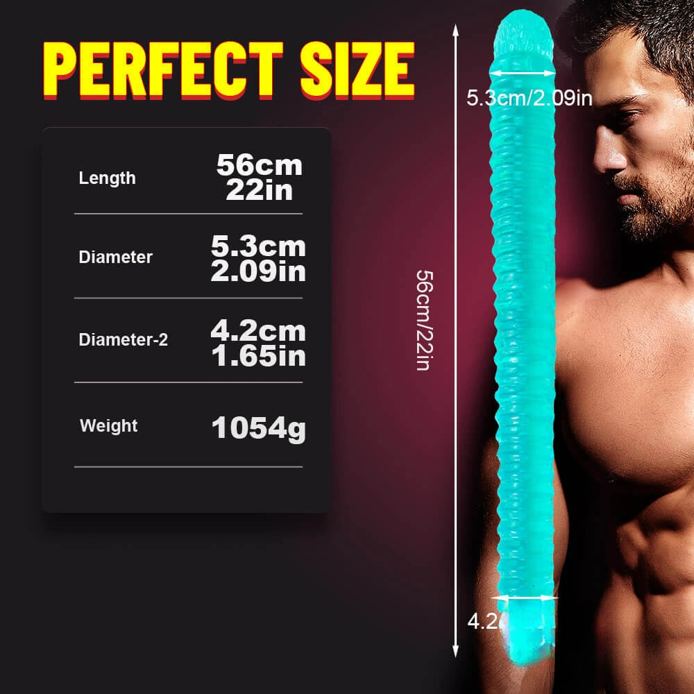 22in Super Long Dual Ended Spiral Thick Dildo Toy For Gay